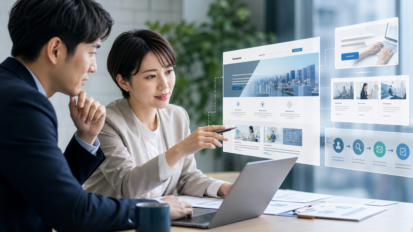 ホームページを営業資料として整える中小企業のWeb改善イメージ