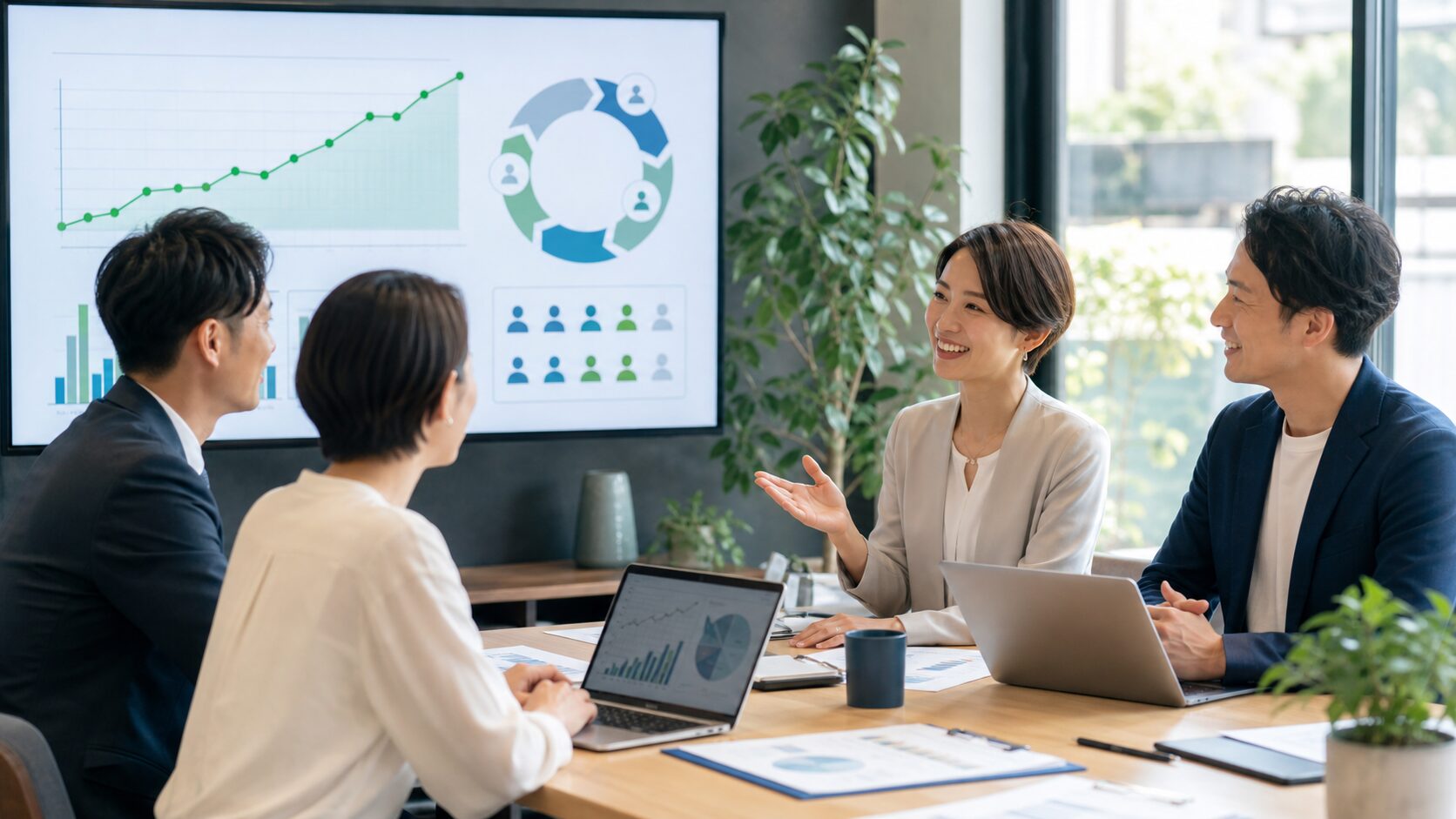 顧客との継続的な関係と安定売上をデータで確認するイメージ