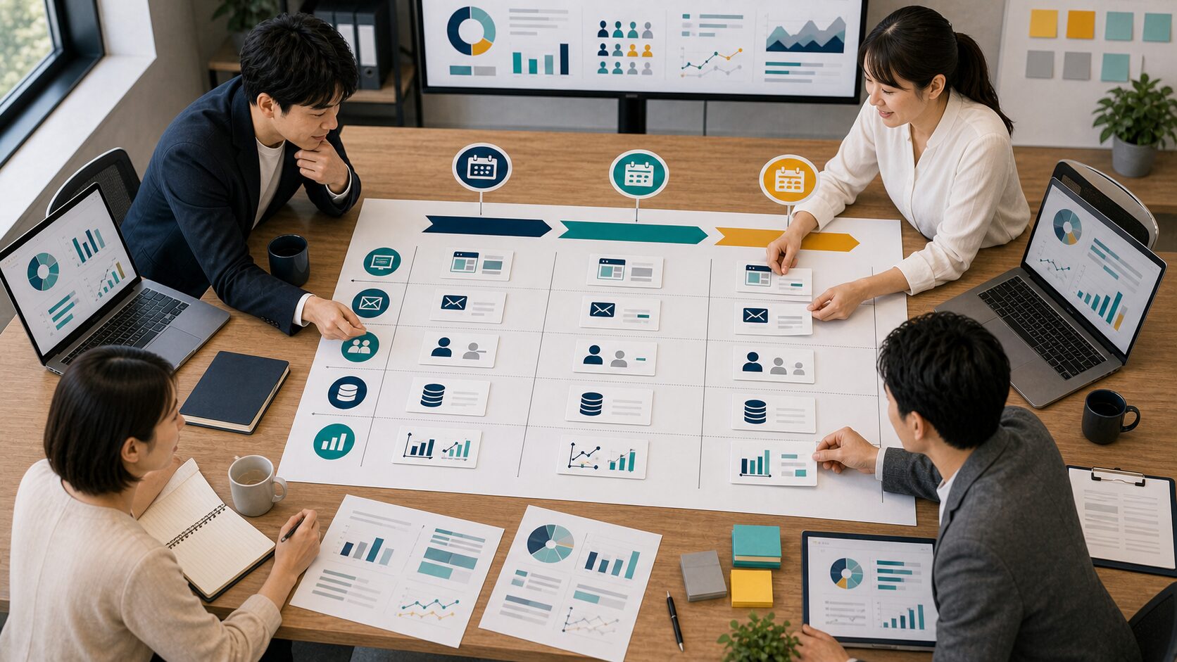 中小企業がマーケティング起点のDX推進を90日で進めるイメージ