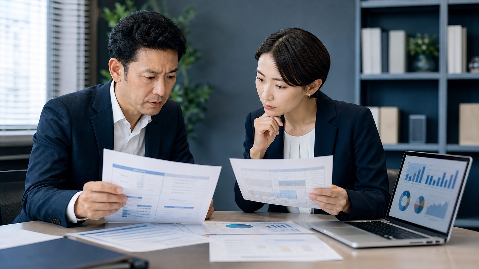 広告運用の見積書と追加費用、支援範囲を複数社で比較するビジネス担当者のイメージ