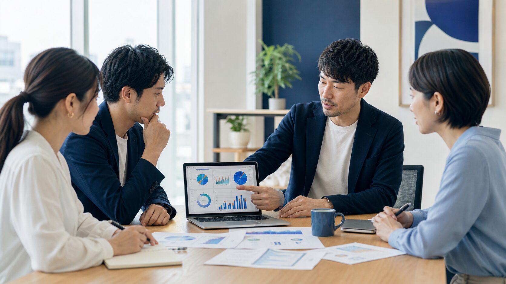 Web担当者代行サービスの支援範囲と社内の役割分担を確認する中小企業チームのイメージ
